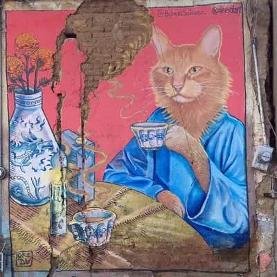 "The cat's dream" by OKEDART in Guadalajara