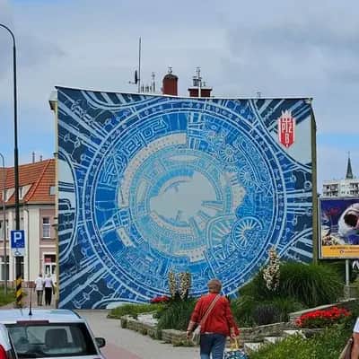 "Cosmic Circular Mural" by M-City in Gdansk