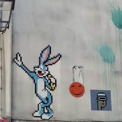 "PA_1172 (Bugs bunny), Cryptopunk" by Invader in Paris