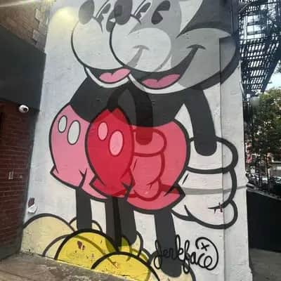 "Mickey Mouse Embrace Mural" by Jerkface in New York