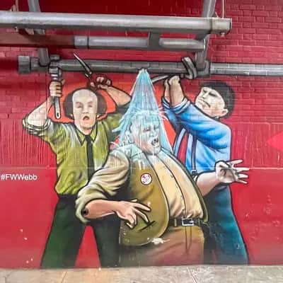 "Three Stooges Mural" by Tats Cru in New York