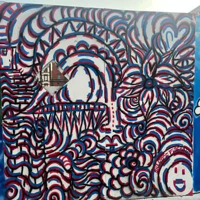 "Psychedelic Monster Face Mural" by Shanice Figeroux in New York