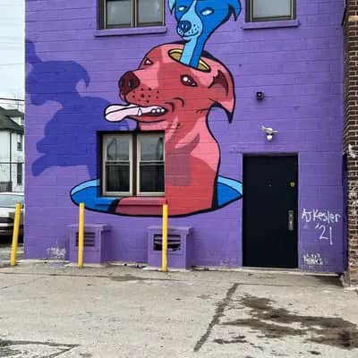 "Stacked Dog Totem Pole" by AJ Kesler in Detroit