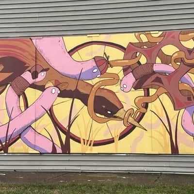 "Surreal Tentacle Creatures Battle" by AJ Kesler in Detroit