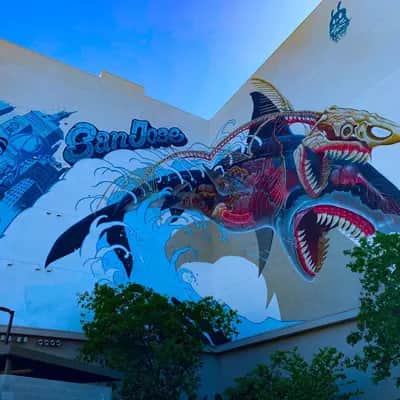 "San Jose Mythical Creatures Mural" by Nychos in San Jose