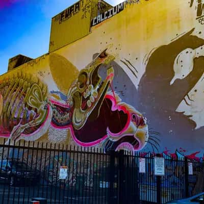 "Skeletal Beast Mural" by Nychos in Oakland