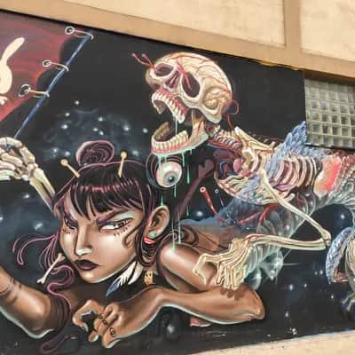 "Skeletal Warrior and Woman" by Nychos in Brooklyn