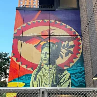 "Native American Portrait Mural" by Maria Dominguez in New York