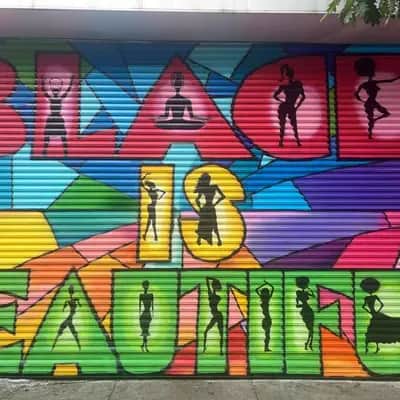 "Black is Beautiful Celebration Mural" by evan bishop in New York
