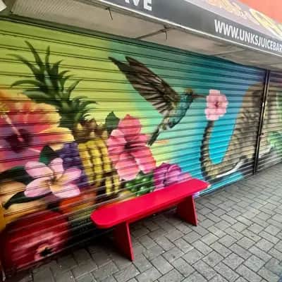 "Tropical Fruit Paradise Mural" by Kristy McCarthy in New York