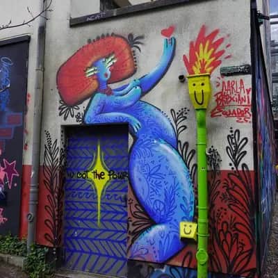 "Blue Figure with Red Mohawk" by Carla Bresciani in Hamburg