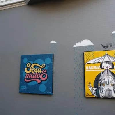 "Soul Mates and Umbrella Figure" by Vinitius in Hamburg