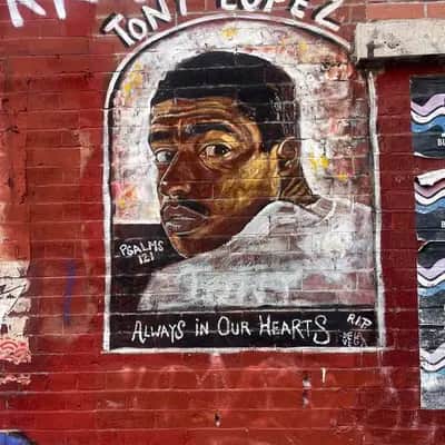 "Tony Lopez Memorial Portrait" by Dela Vega in New York