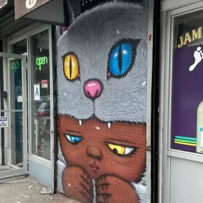 "Cat Mask Portrait Mural" by Alex Face in New York
