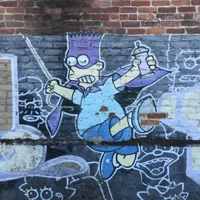 "The Simpsons as graffiti characters" by Pastime in San Francisco