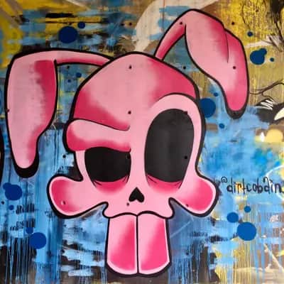 "Melting Pink Skull Character" by Dirt Cobain in Chicago