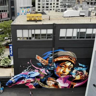"Warrior Woman Portrait Mural" by Dragon76 in Boston