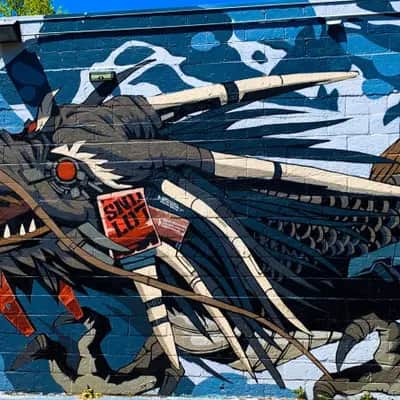 "Dragon Warrior Street Mural" by Dragon76 in San Jose