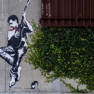 "Guitarist by Blek le Rat" by Blek le Rat by Blek Le Rat in San Francisco