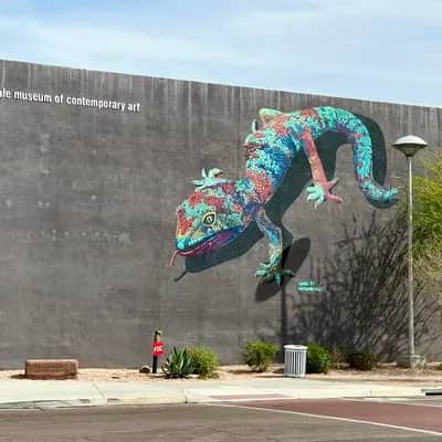 "A Lizard Approaches" by Out There Murals in Phoenix