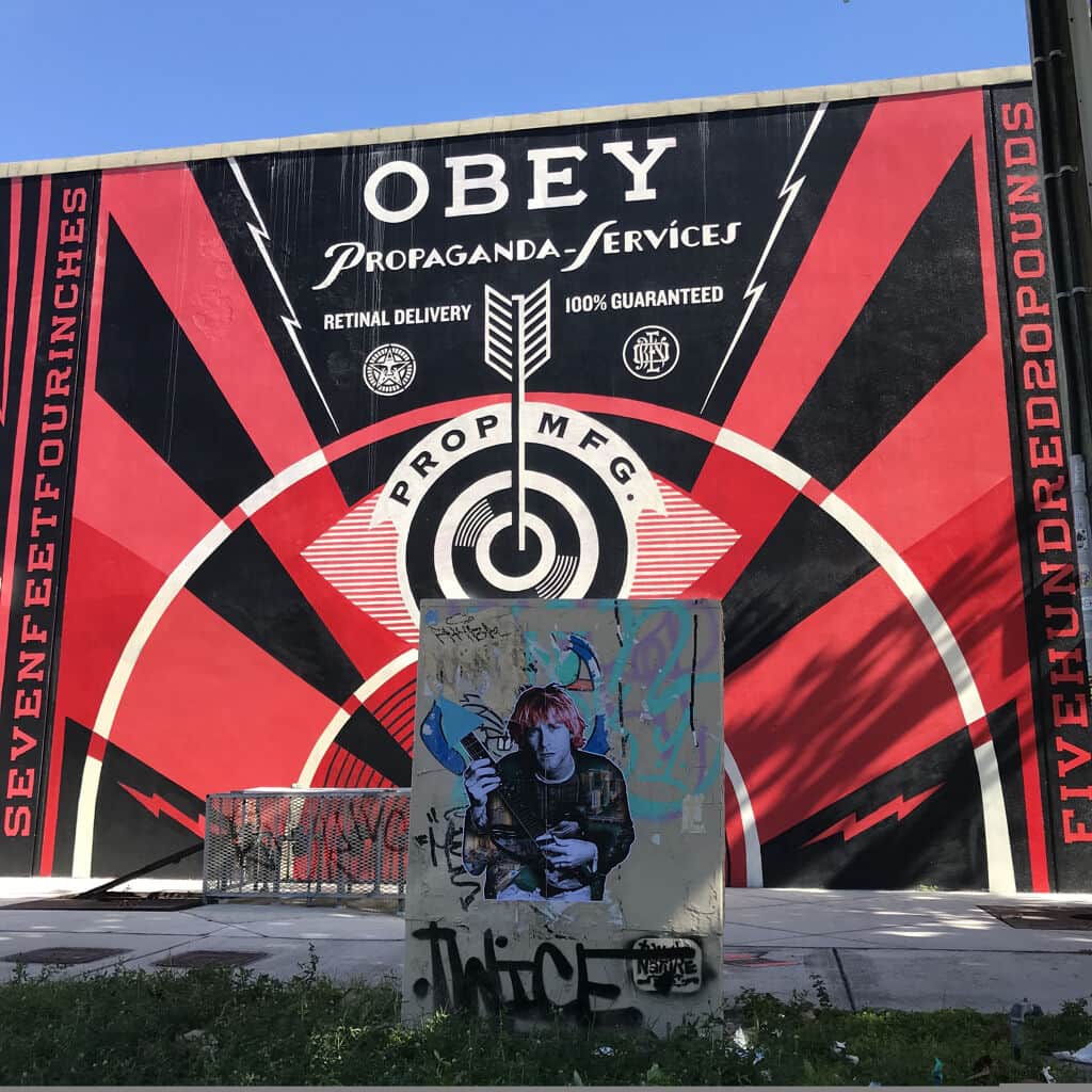 "OBEY Propaganda Services Mural" by Shepard Fairey (Obey Giant) in Miami