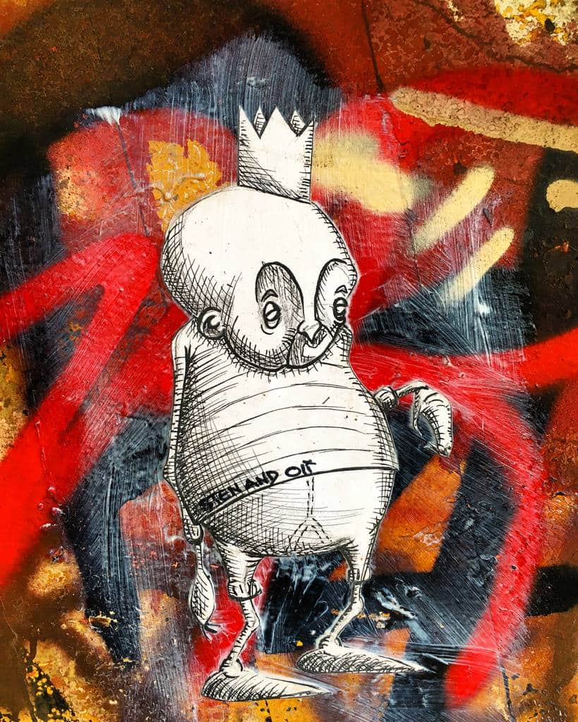 "Crowned Character with Wrapped Torso" by stenandoli in Amsterdam