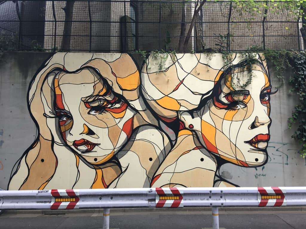 "Three Faces in Abstract Harmony" by El Bocho in Tokyo