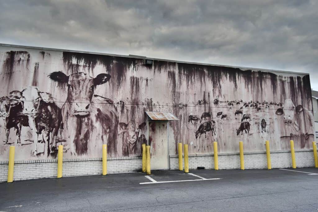 "Grazing Cattle Mural" by Jenkins in Atlanta