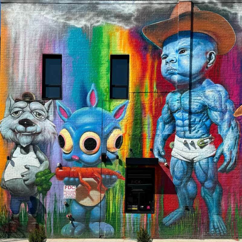 "Colorful Characters and Rainbow Dreams" by Ron English in Dallas