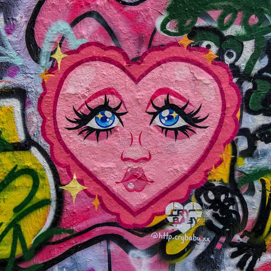 "Pink Heart Face with Starry Eyes" by Cry Baby in Melbourne