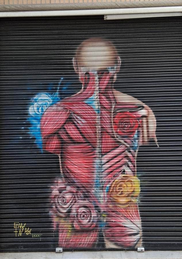 "Anatomical Figure with Floral Elements" by Gustav Irref in Valencia