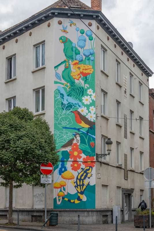 "Garden Paradise Mural" by Jango Jim in Brussels