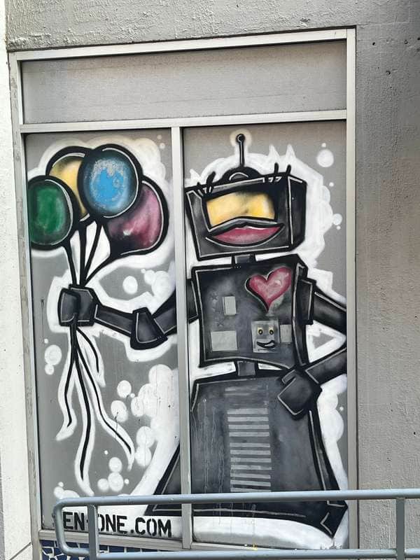 "Robot with Heart and Balloons" by sen-1 in New York