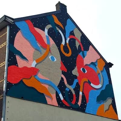 "Cosmic Faces in Motion" by HELL'O in Genk