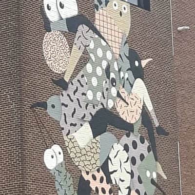 "Whimsical Bug with Patterned Body" by HELL'O in Hasselt