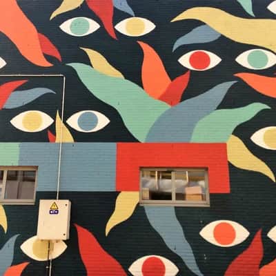 "Watchful Eyes in Abstract Motion" by HELL'O in Oostende