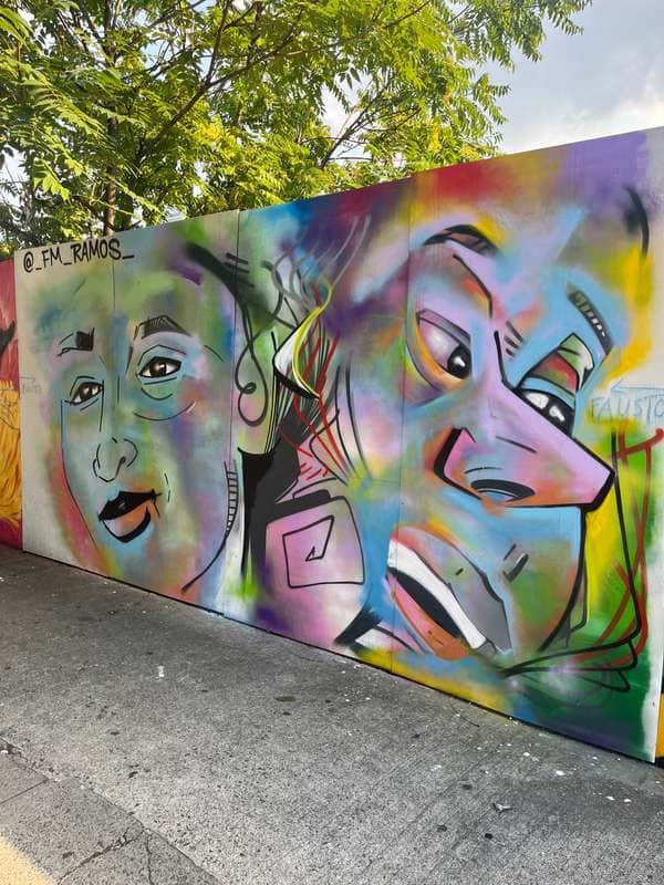 "Colorful Abstract Faces Mural" by _fm_ramos_ in New York