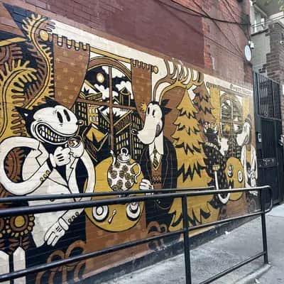 "Aztec-Inspired Character Collage" by Misha Tyutyunik in Brooklyn