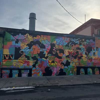 "Colorful Abstract Character Mural" by Misha Tyutyunik in Queens