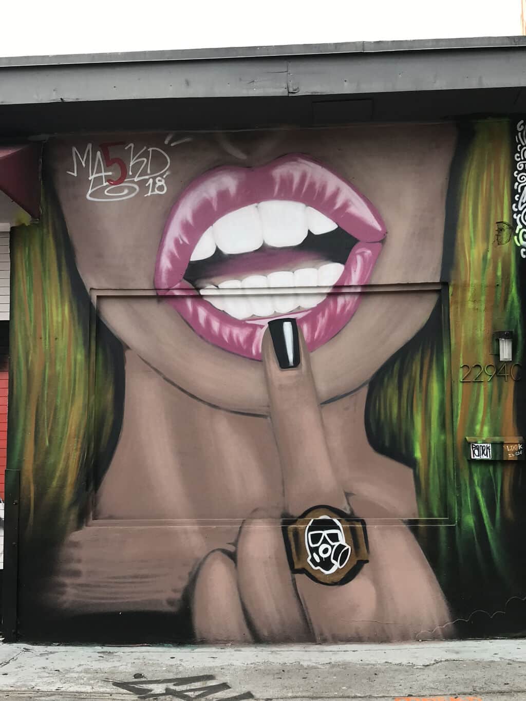 "Lips and Fingers Portrait" by MA5KD in Miami