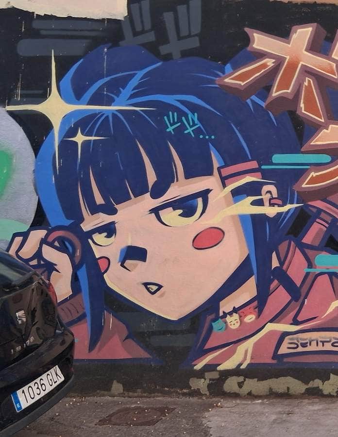 "Anime Girl with Blue Hair" in Valencia