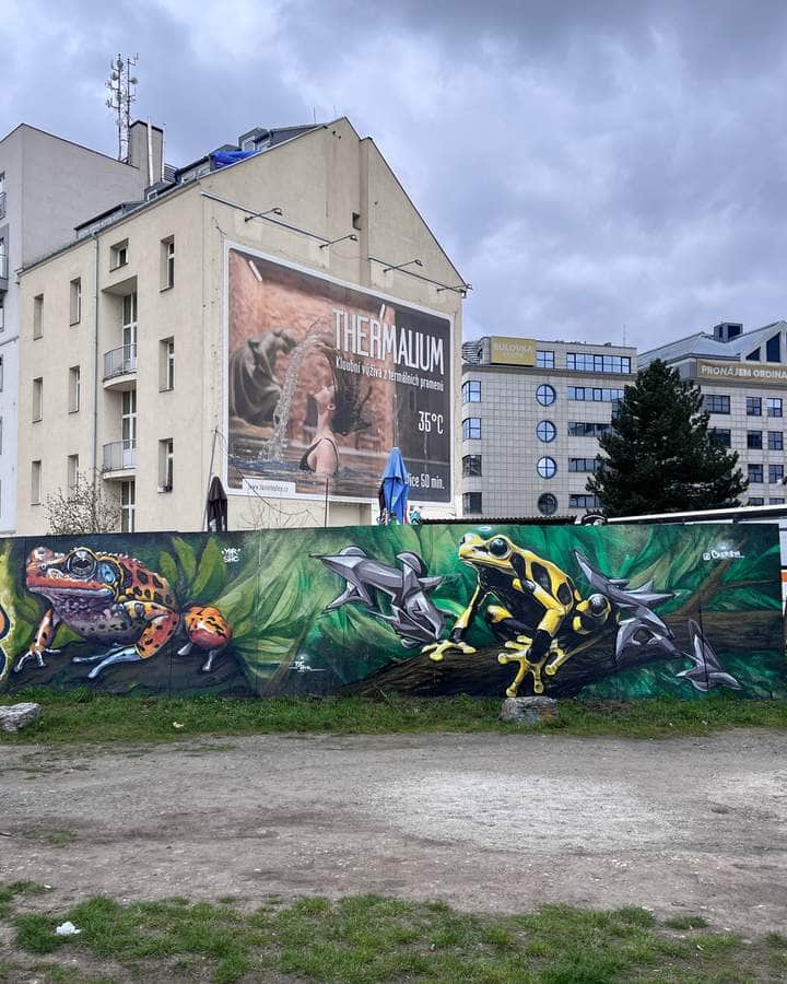 "Poison Dart Frogs Mural" by Ybr_shc in Prague