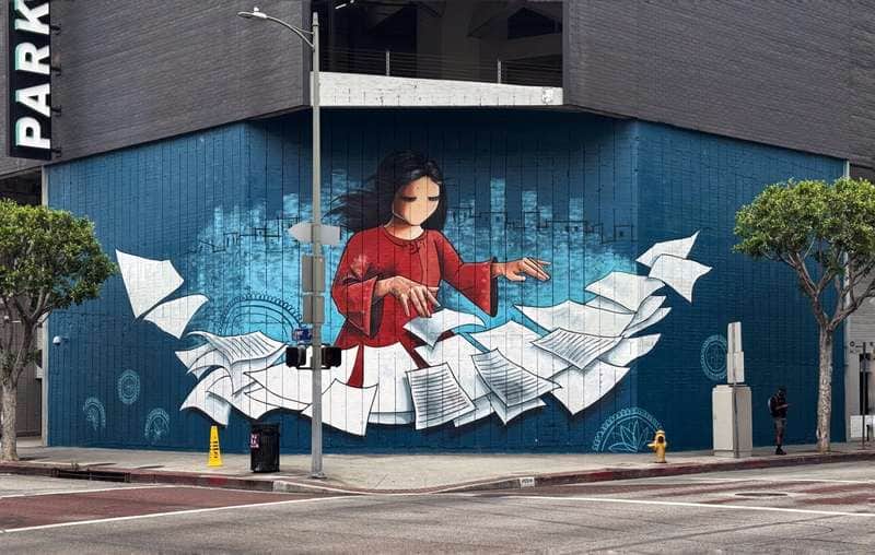 "The Melody" by Shamsia Hassani in Los Angeles