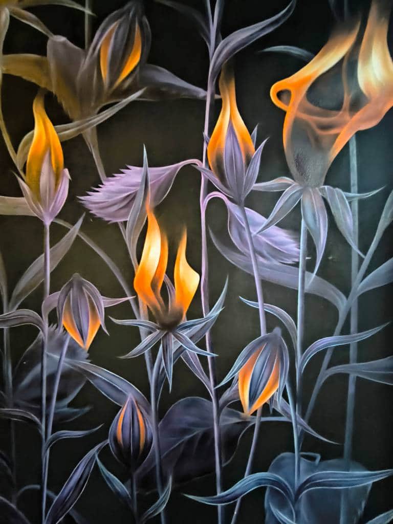 "Flaming Flowers in the Dark" by Natrix in Berlin