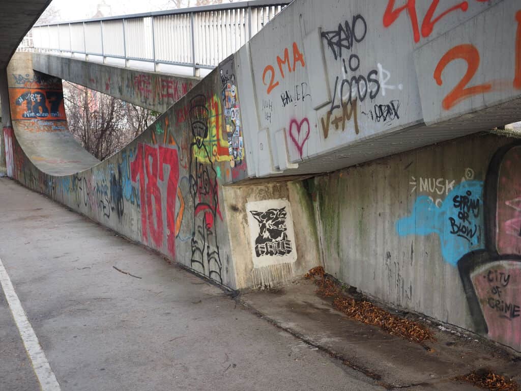 "Urban Underpass Graffiti Collage" by Faile in Vienna