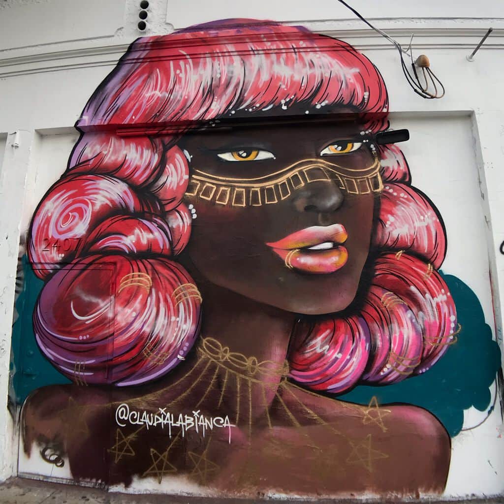 "Vibrant Portrait with Crimson Waves" by Claudia La Bianca in Miami