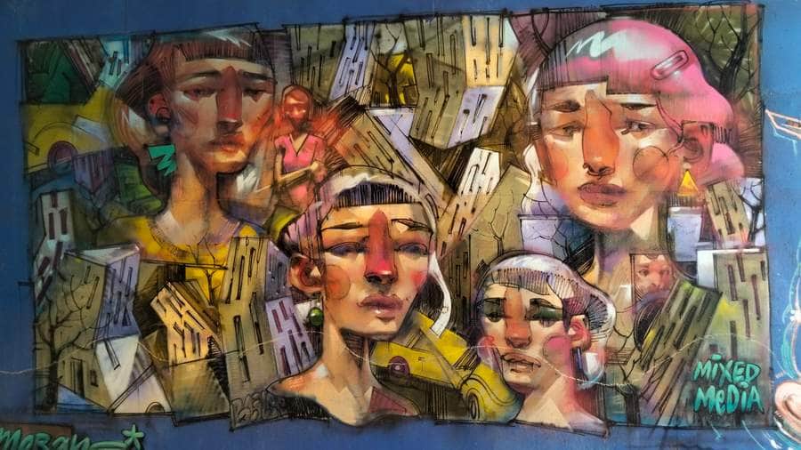 "Urban Faces in Mixed Media" by Morano in Melbourne