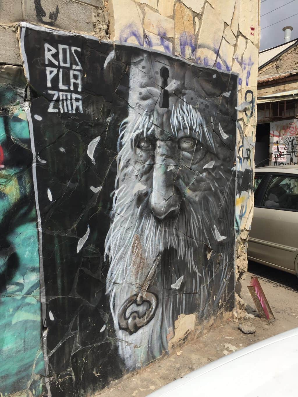 "Weathered Bearded Face Portrait" by Ros Plazma in Telaviv
