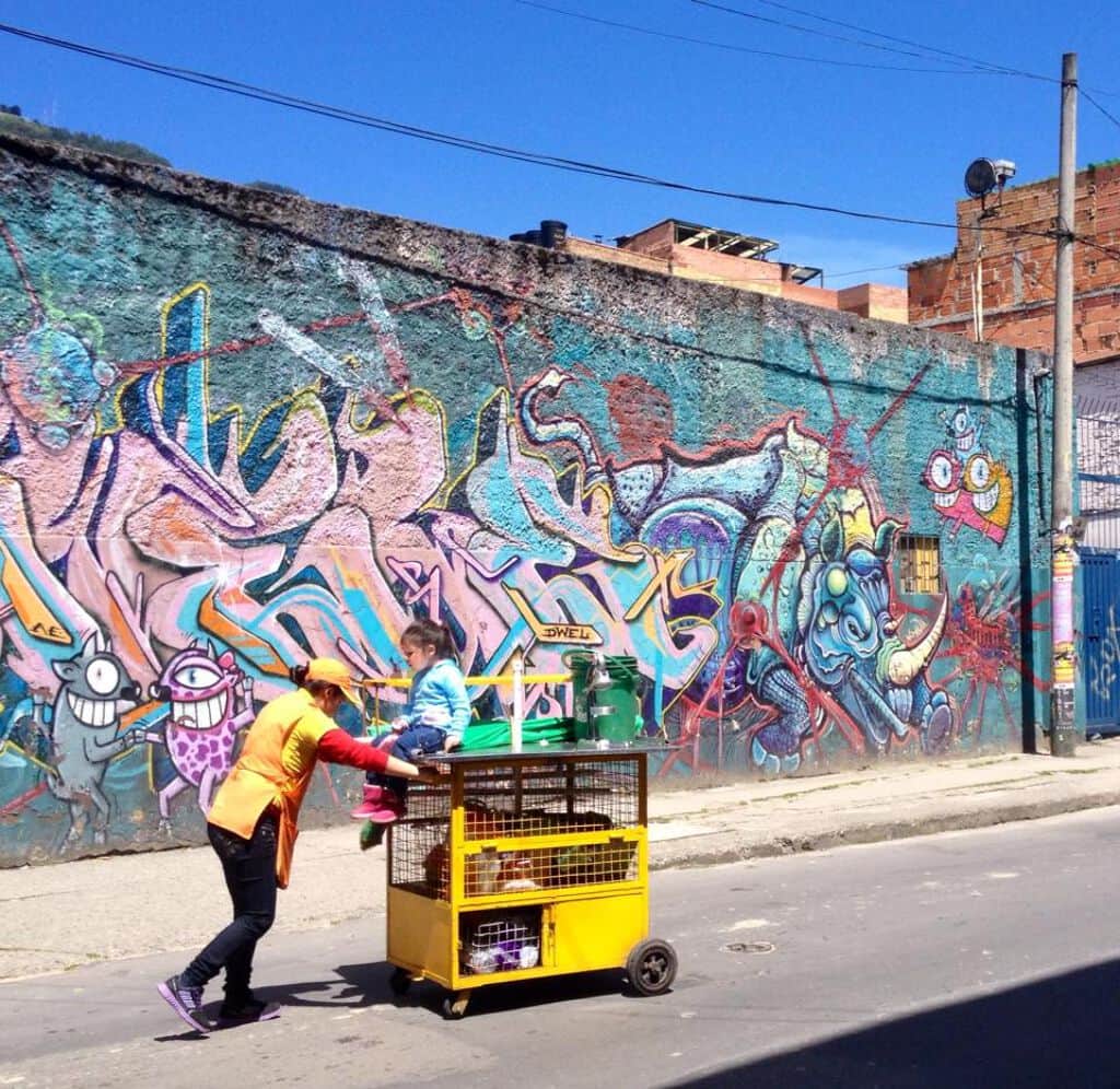 Untitled street art by El Pez in Bogota