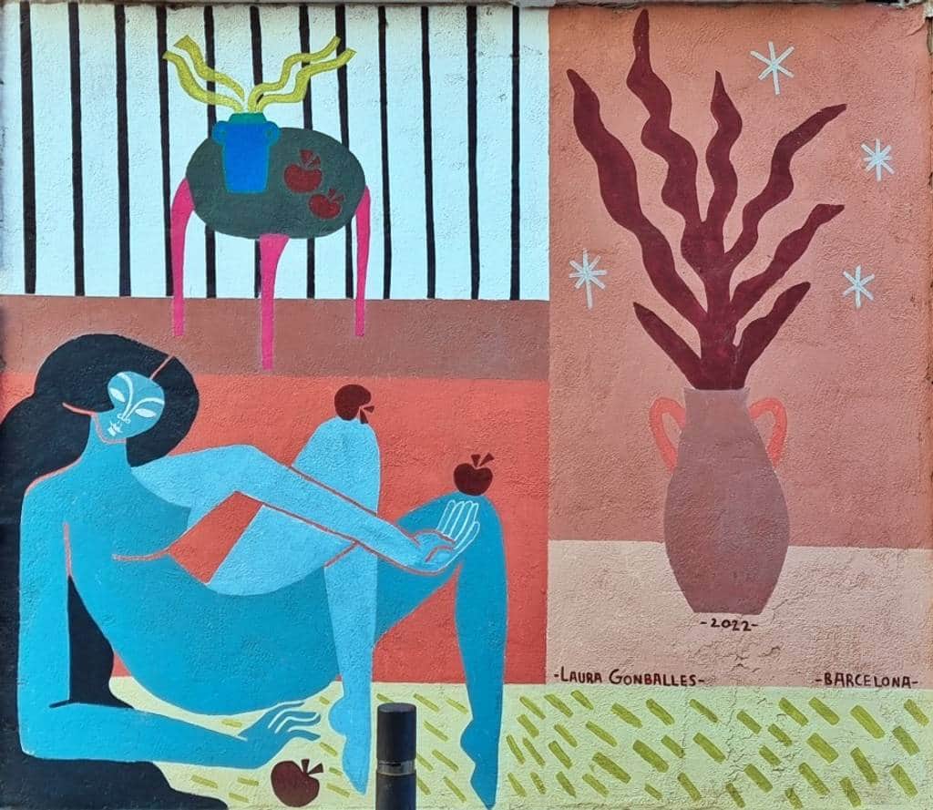 Untitled street art by Laura Gonballes in Barcelona